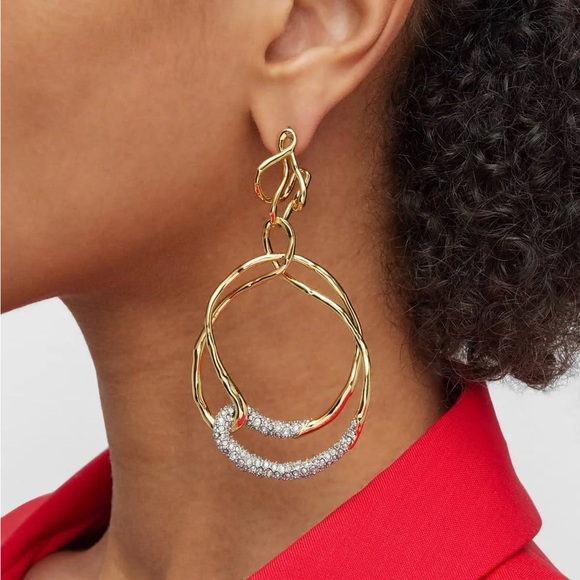 Alexis Bittar Solanales Twisted Drop Hoop Earrings - Picture 1 of 9